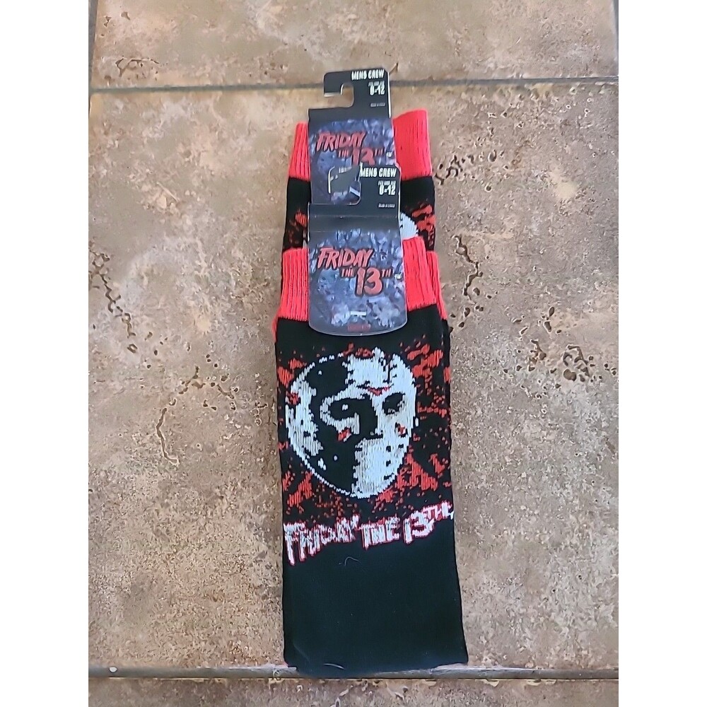 FRIDAY THE 13TH JASON 2 Pack Crew Socks NEW Grunge Streetwear Goth